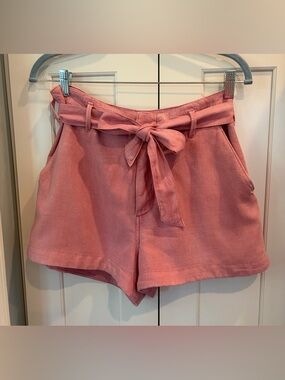 Abercrombie & Fitch Women’s High-Waist Tie-Belt Shorts - Dusty Rose Pink